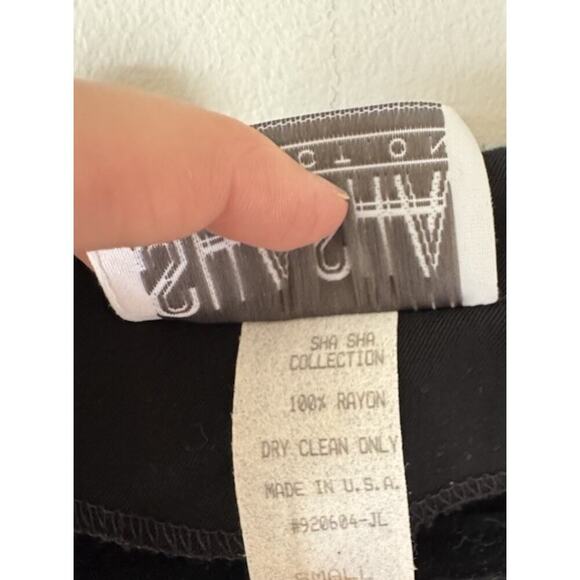 Vintage Shasha Collection Size Small 90s Black Button Front Sleevesless Vest - Picture 6 of 6